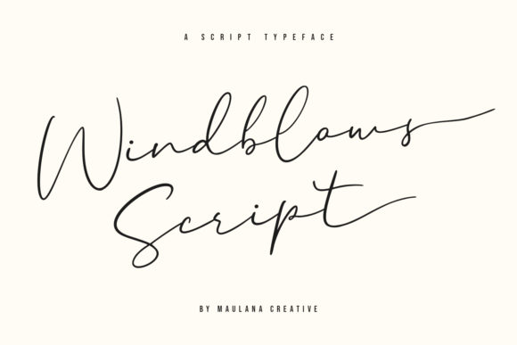 Windblows Script Font for Handmade Labels